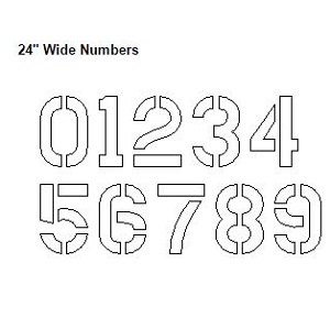 24" Wide Number Kit - 1/16" Duro